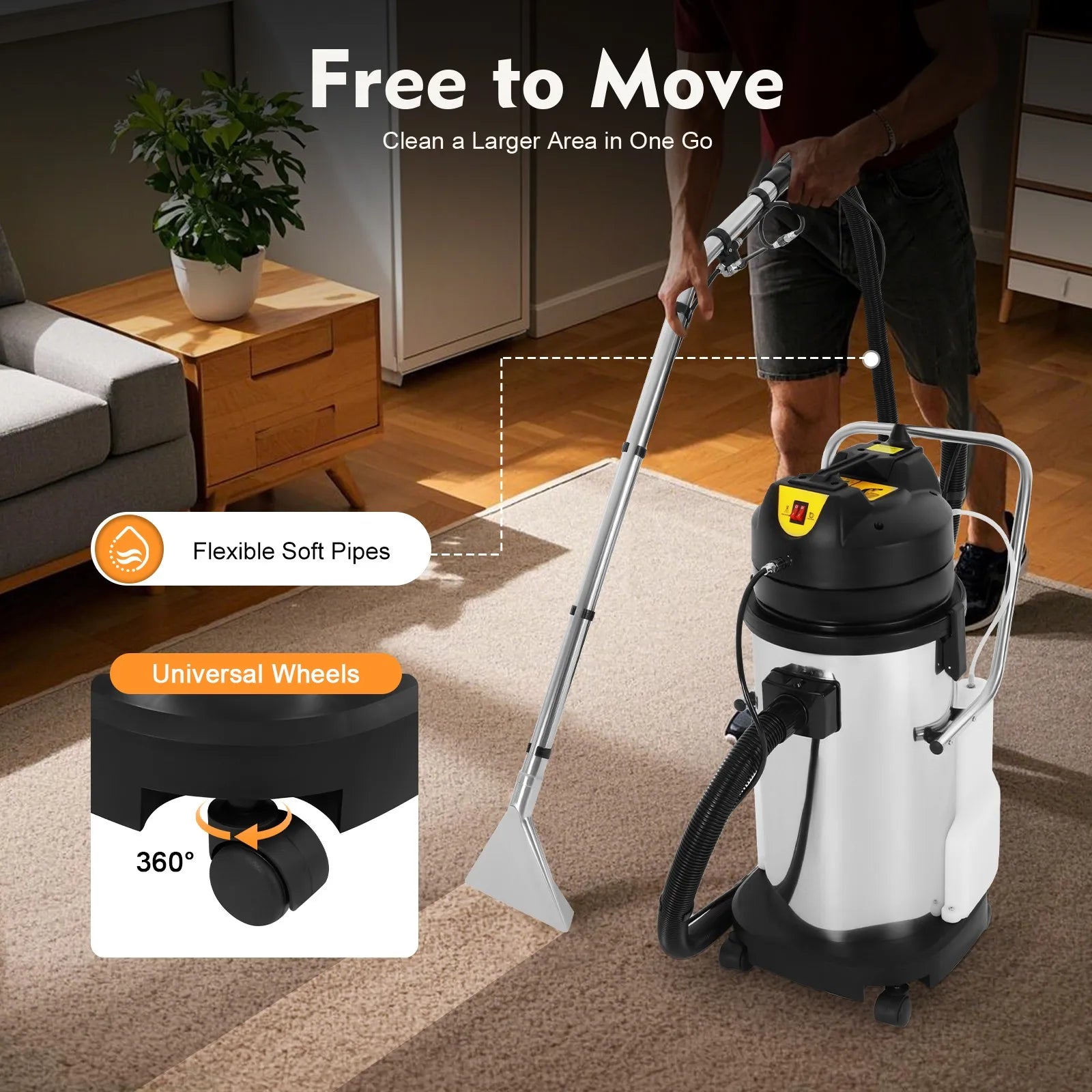 3in1 40L Commercial Carpet Cleaning Machine,Vacuum Cleaner Extractor
