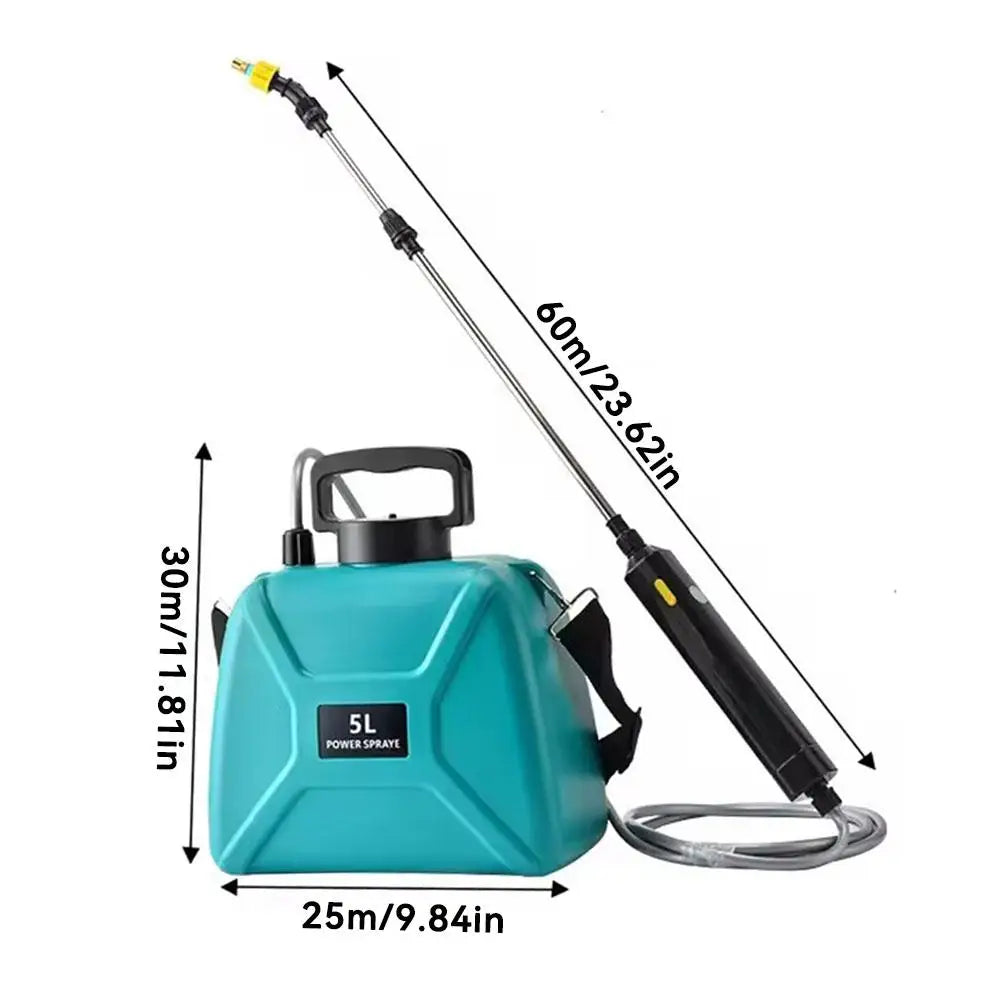 Rechargeable 5L Automatic Electric Garden Sprayer portable Handheld Atomizing Shoulder Sprinkler Garden Watering Can Tool