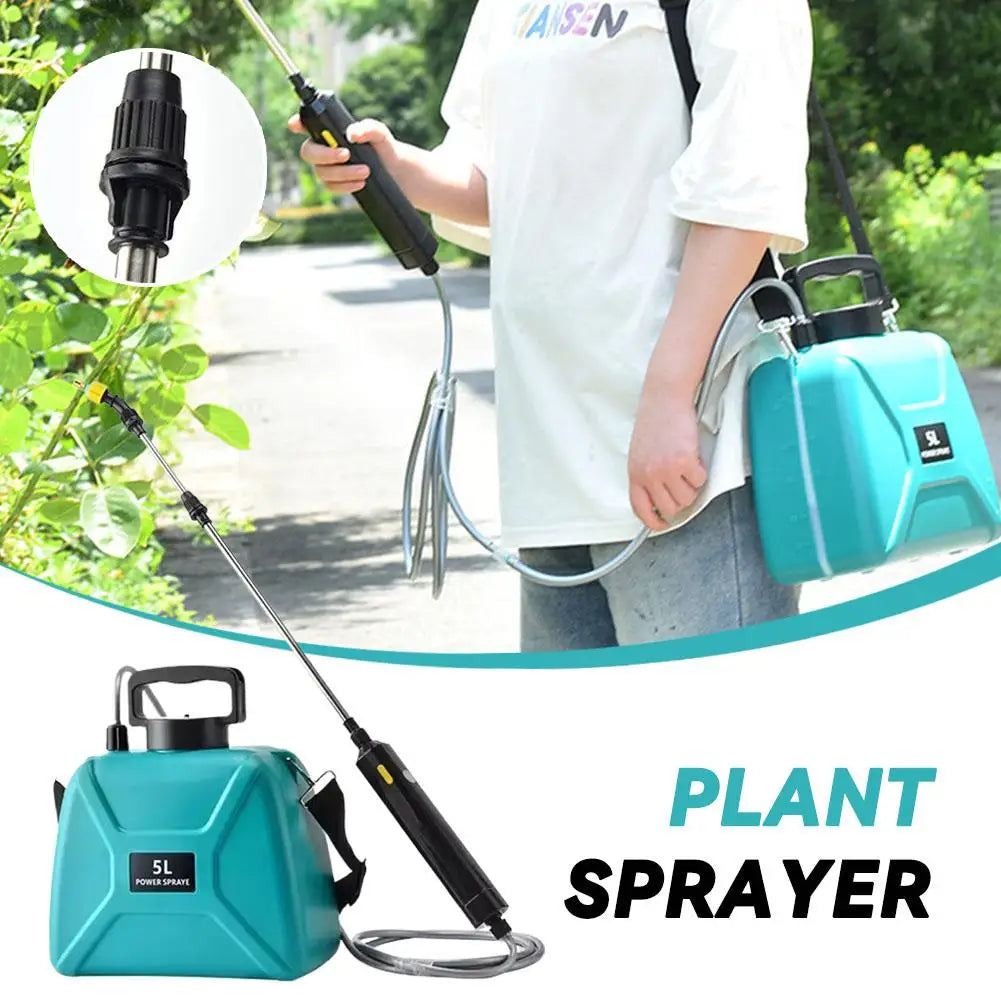 Rechargeable 5L Automatic Electric Garden Sprayer portable Handheld Atomizing Shoulder Sprinkler Garden Watering Can Tool