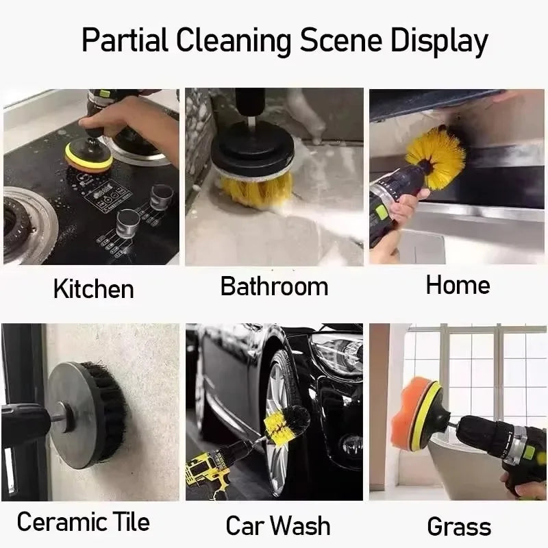 Brush Drill Brush Attachment Power Scrubber Tools For Cleaning Carpet & Leather And Upholstery Soft Cleaning Brush Accessories