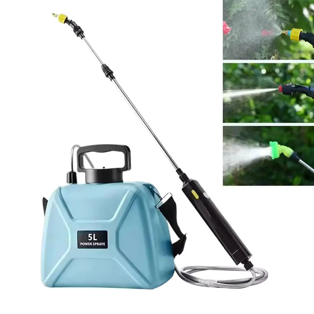 Rechargeable 5L Automatic Electric Garden Sprayer portable Handheld Atomizing Shoulder Sprinkler Garden Watering Can Tool