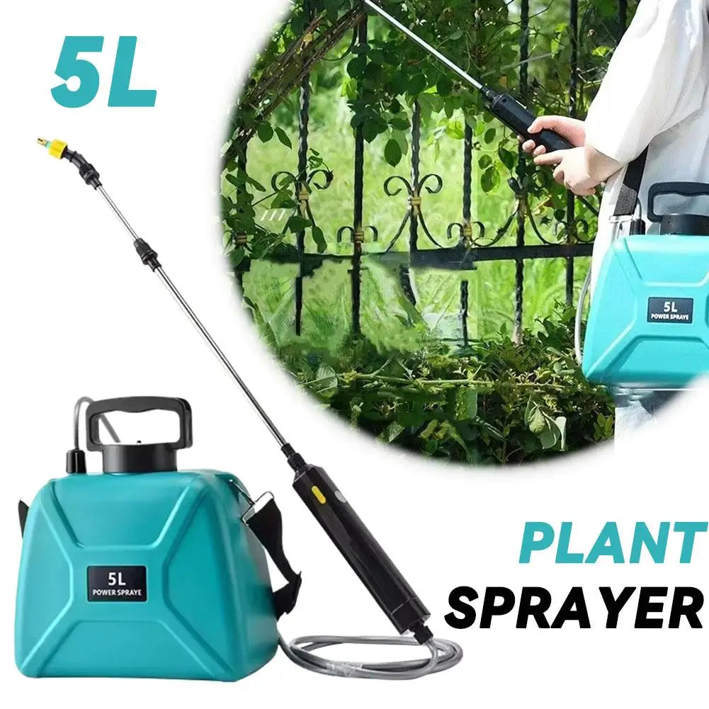Rechargeable 5L Automatic Electric Garden Sprayer portable Handheld Atomizing Shoulder Sprinkler Garden Watering Can Tool